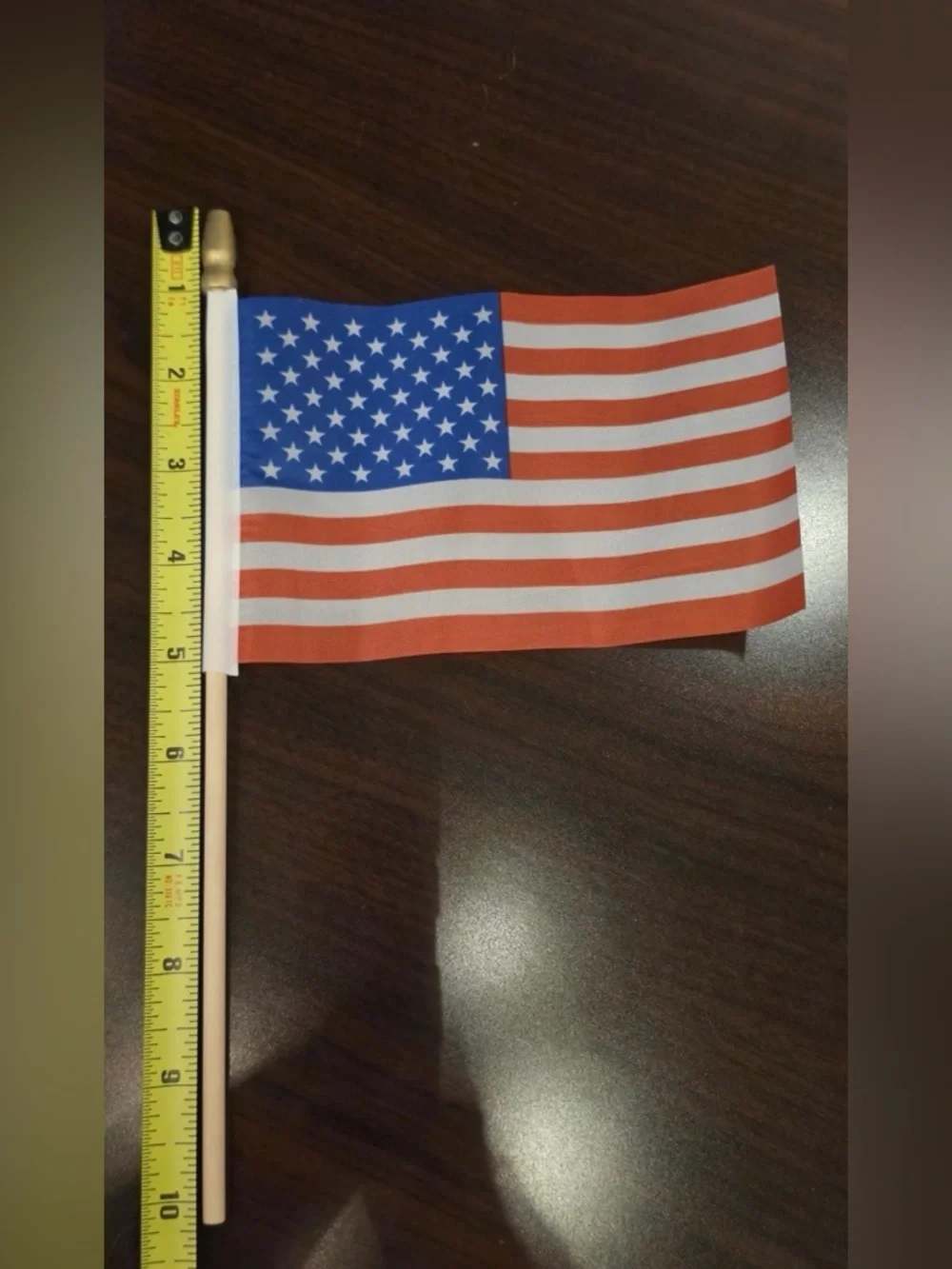 NWT! Set of 2 American Flags with Wood pole